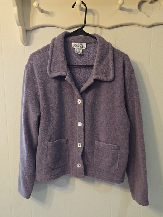 Talbots Jackets & Blazers - Vintage Talbots purple fleece button-up jacket
